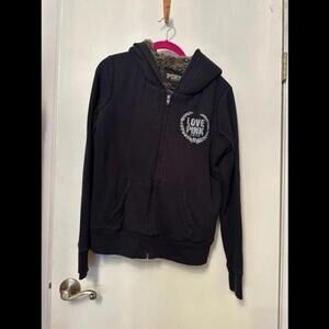 Victorias Secret Pink Lim Ed Sequins Bling Fur Hoodie